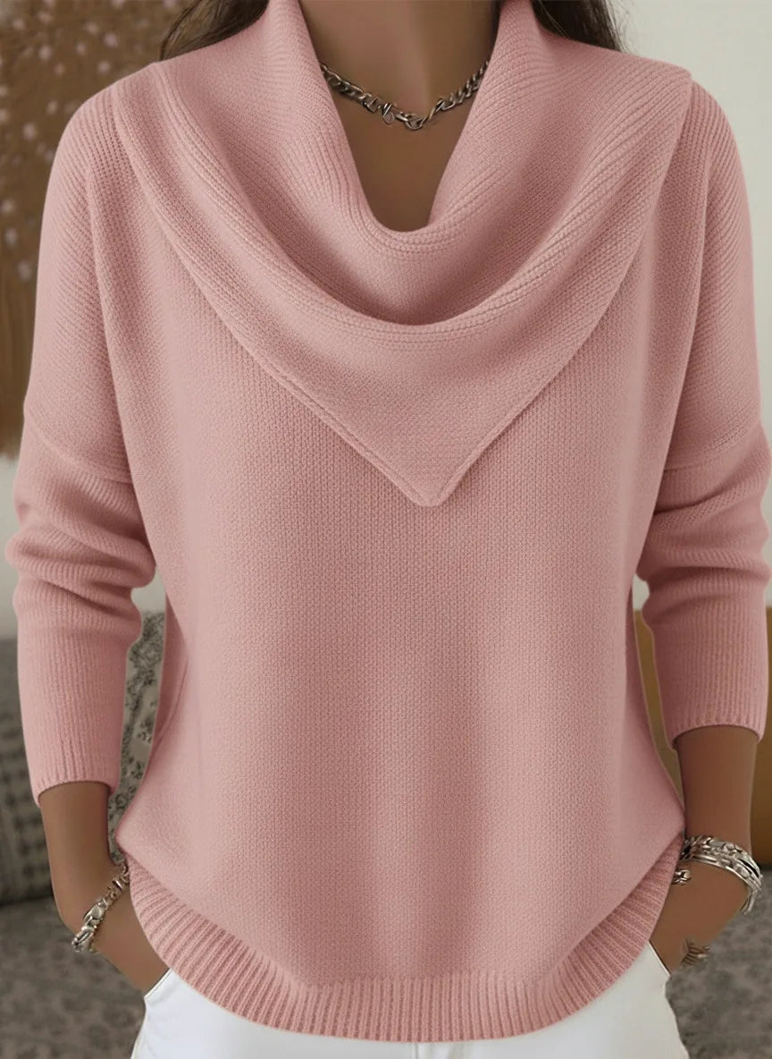 Verlune - Cowl Neck Pullover Sweater Casual Layering