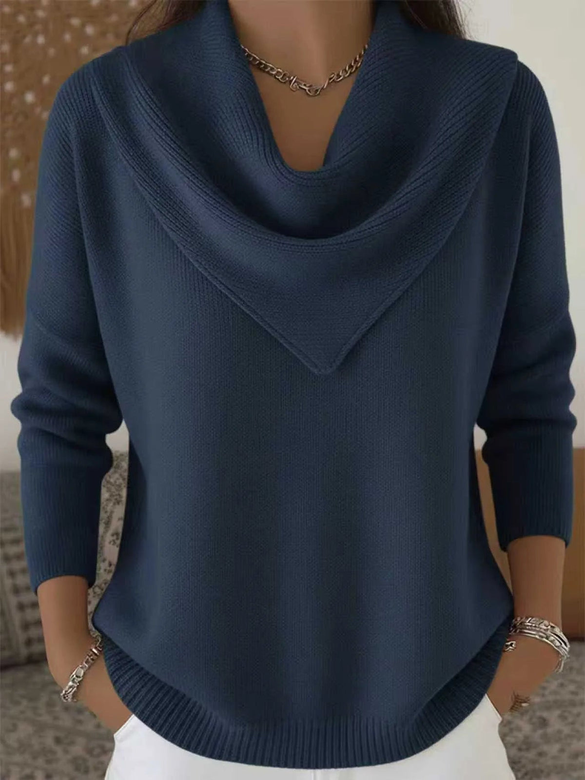 Verlune - Cowl Neck Pullover Sweater Casual Layering — view 2 of 6
