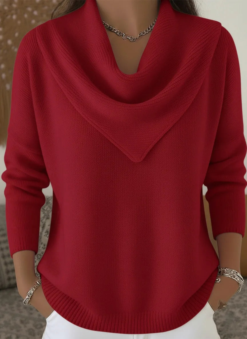 Verlune - Cowl Neck Pullover Sweater Casual Layering — view 3 of 6
