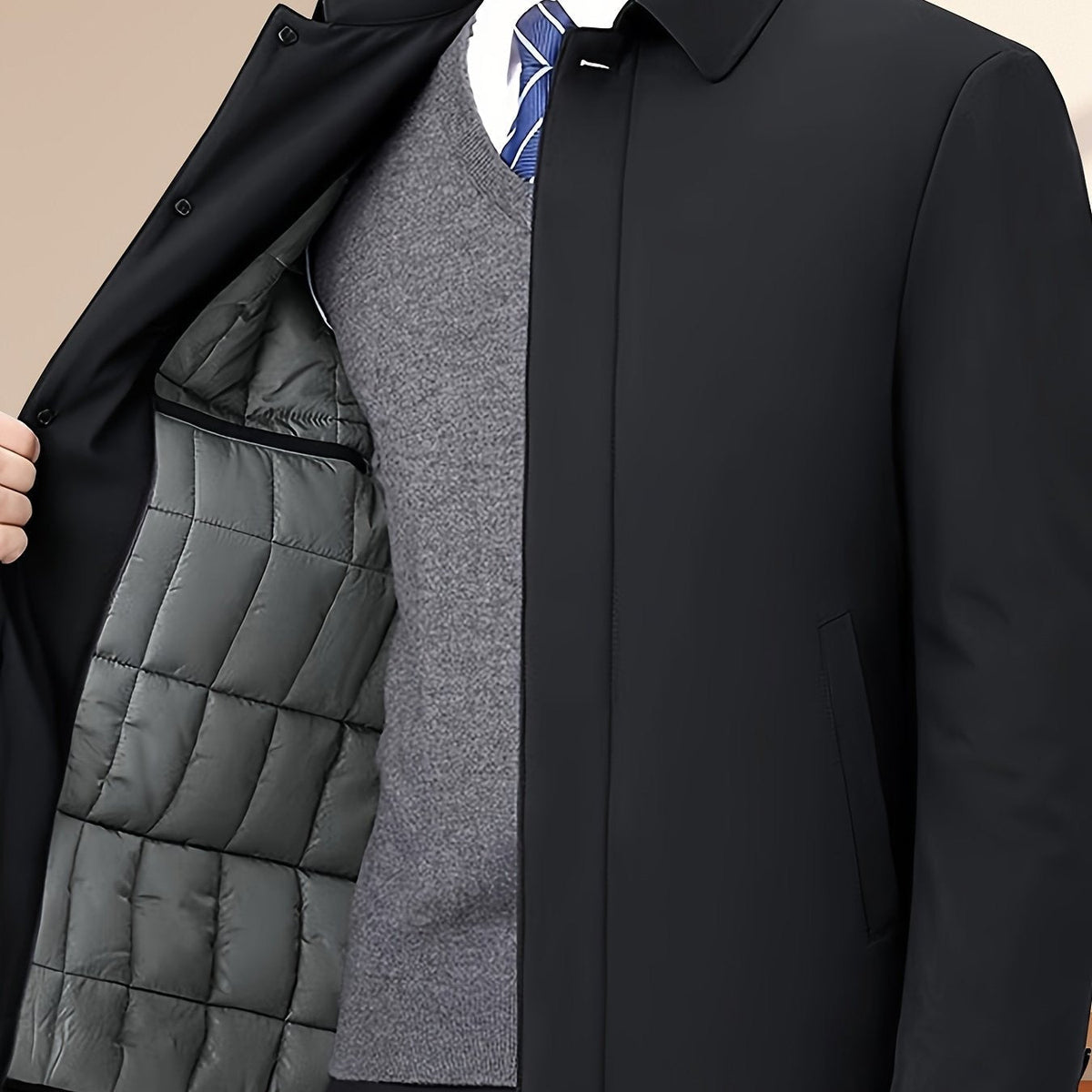Verrano - Reversible Collar Zipper Jacket Autumn Winter Wear — view 10 of 10