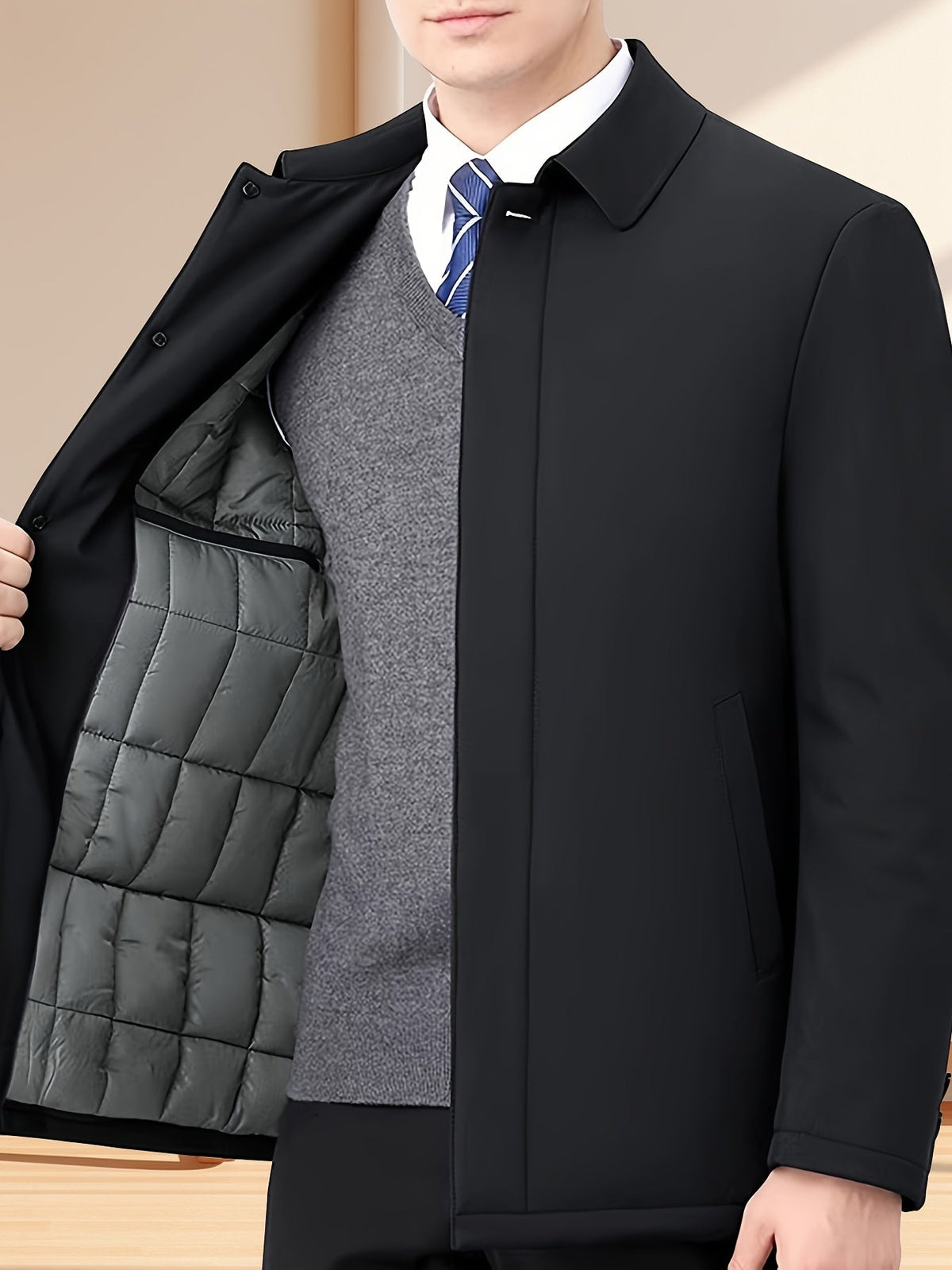 Verrano - Reversible Collar Zipper Jacket Autumn Winter Wear — view 3 of 10