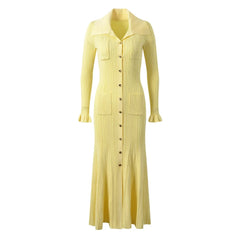Vertella - Ribbed Knit Maxi Dress Smart Casual Wear