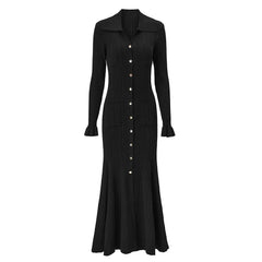 Vertella - Ribbed Knit Maxi Dress Smart Casual Wear — view 3 of 4
