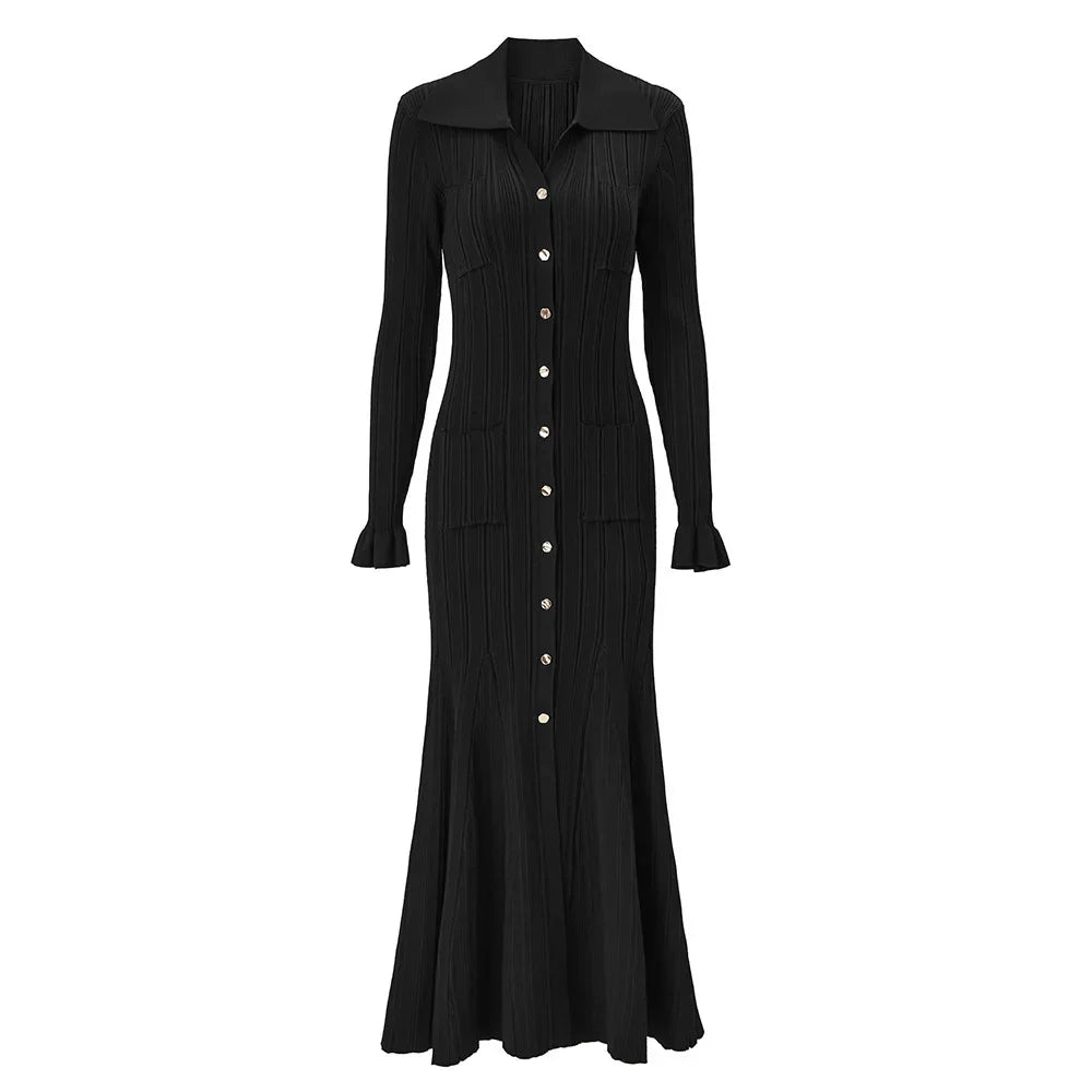 Vertella - Ribbed Knit Maxi Dress Smart Casual Wear — view 3 of 4