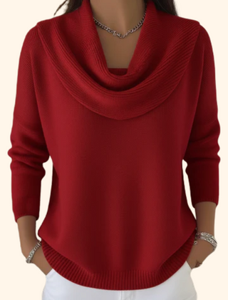 Vesperine - Draped Turtleneck Knit Sweater Cold Weather Wear