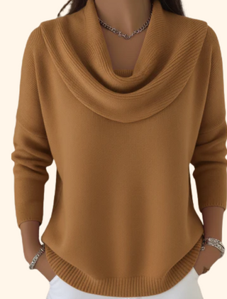 Vesperine - Draped Turtleneck Knit Sweater Cold Weather Wear — view 2 of 8