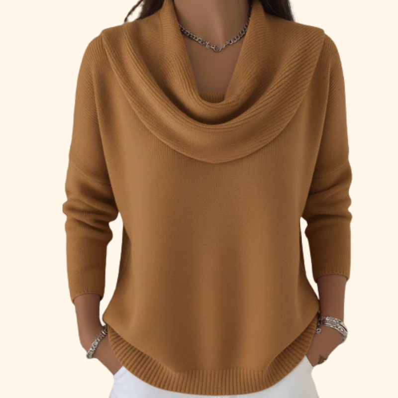 Vesperine - Draped Turtleneck Knit Sweater Cold Weather Wear — view 2 of 8