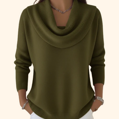 Vesperine - Draped Turtleneck Knit Sweater Cold Weather Wear — view 3 of 8