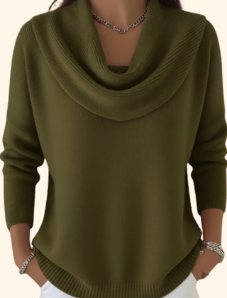 Vesperine - Draped Turtleneck Knit Sweater Cold Weather Wear — view 3 of 8