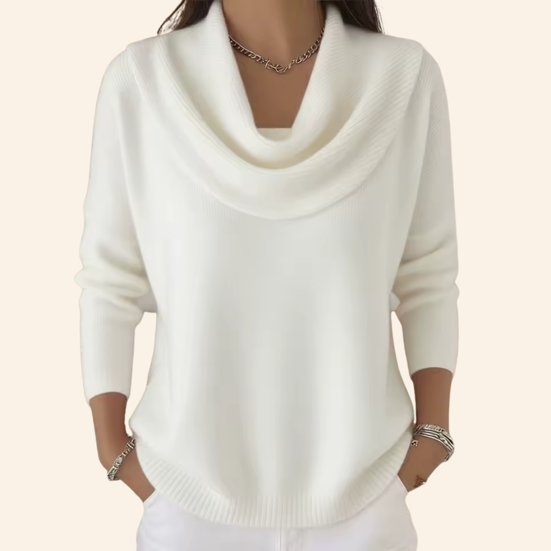 Vesperine - Draped Turtleneck Knit Sweater Cold Weather Wear — view 4 of 8