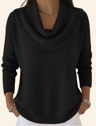 Vesperine - Draped Turtleneck Knit Sweater Cold Weather Wear — view 5 of 8
