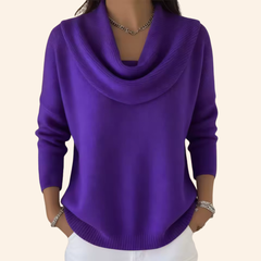 Vesperine - Draped Turtleneck Knit Sweater Cold Weather Wear — view 6 of 8