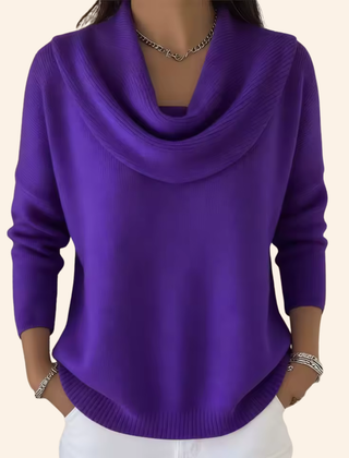 Vesperine - Draped Turtleneck Knit Sweater Cold Weather Wear — view 6 of 8