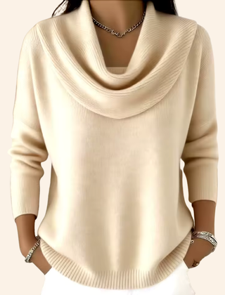 Vesperine - Draped Turtleneck Knit Sweater Cold Weather Wear — view 7 of 8