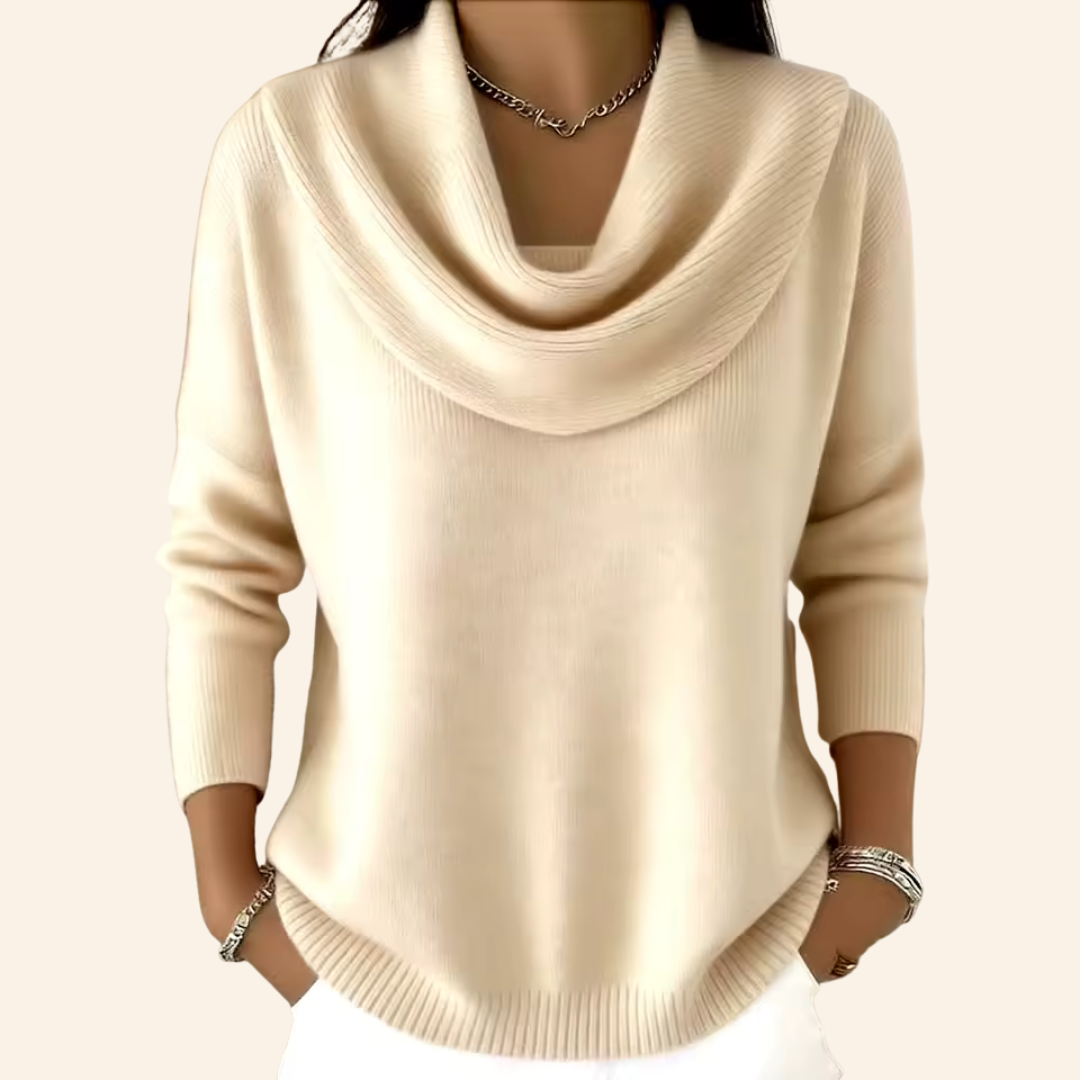 Vesperine - Draped Turtleneck Knit Sweater Cold Weather Wear — view 7 of 8