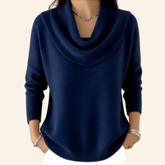 Vesperine - Draped Turtleneck Knit Sweater Cold Weather Wear — view 8 of 8