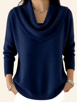 Vesperine - Draped Turtleneck Knit Sweater Cold Weather Wear — view 8 of 8