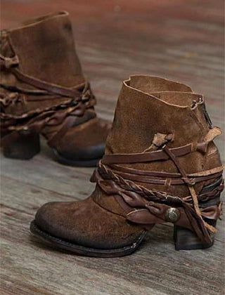 Vezara - Textured Ankle Boots For Casual Outings