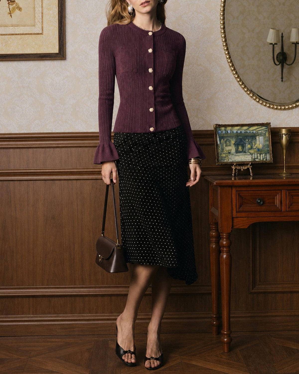 Vintrose - Knit Button Cardigan For Autumn Winter Wear — view 2 of 5