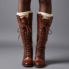 Voltrise - Studded Knee High Lace-Up Boots Evening Wear — view 10 of 10
