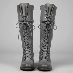 Voltrise - Studded Knee High Lace-Up Boots Evening Wear — view 3 of 10