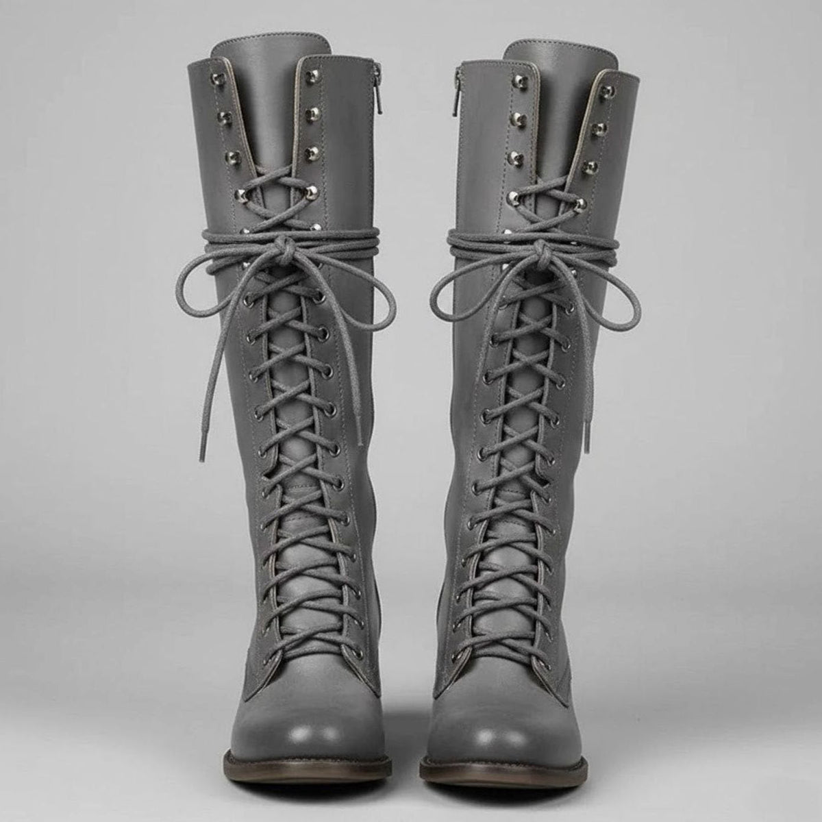 Voltrise - Studded Knee High Lace-Up Boots Evening Wear — view 3 of 10