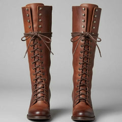 Voltrise - Studded Knee High Lace-Up Boots Evening Wear — view 5 of 10