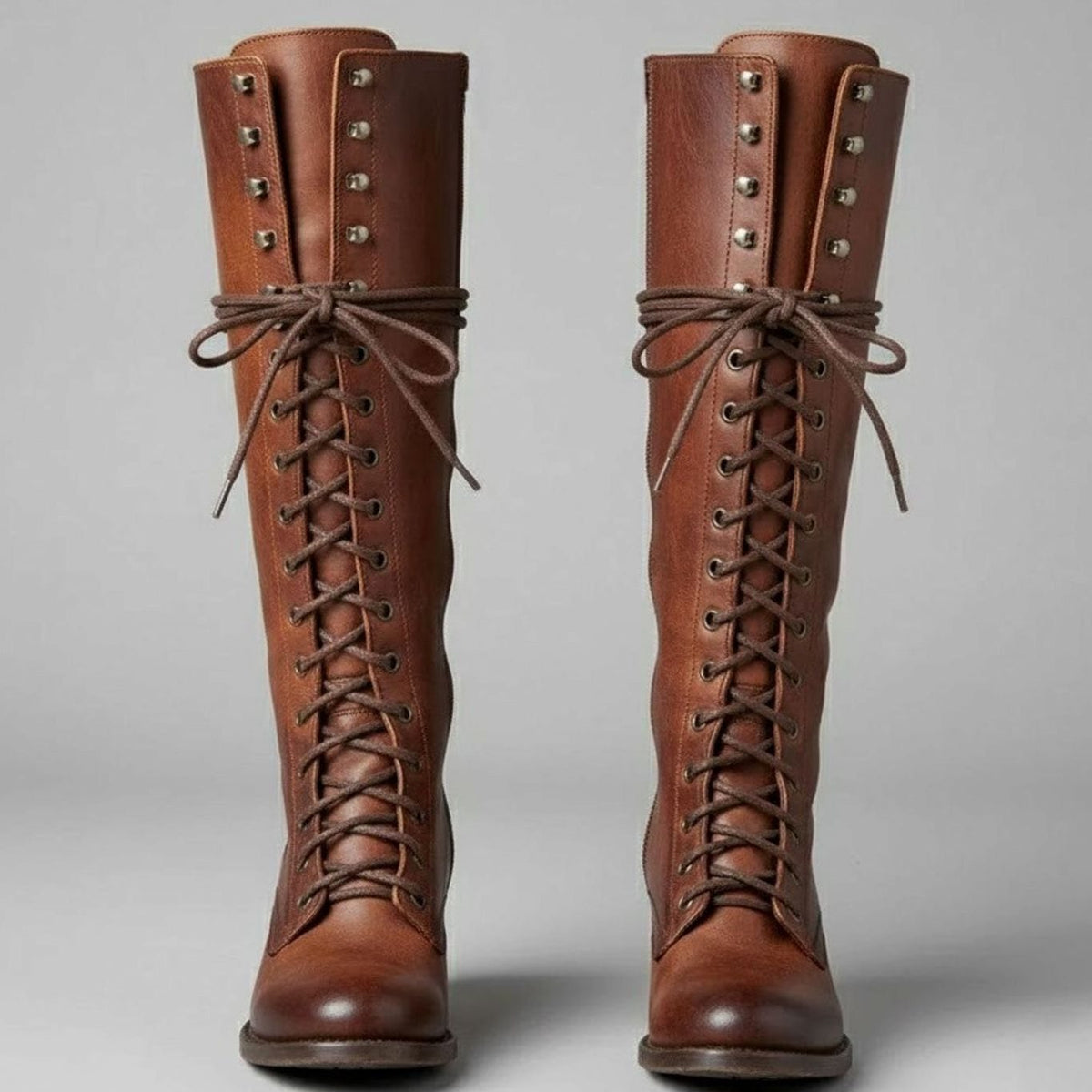 Voltrise - Studded Knee High Lace-Up Boots Evening Wear — view 5 of 10