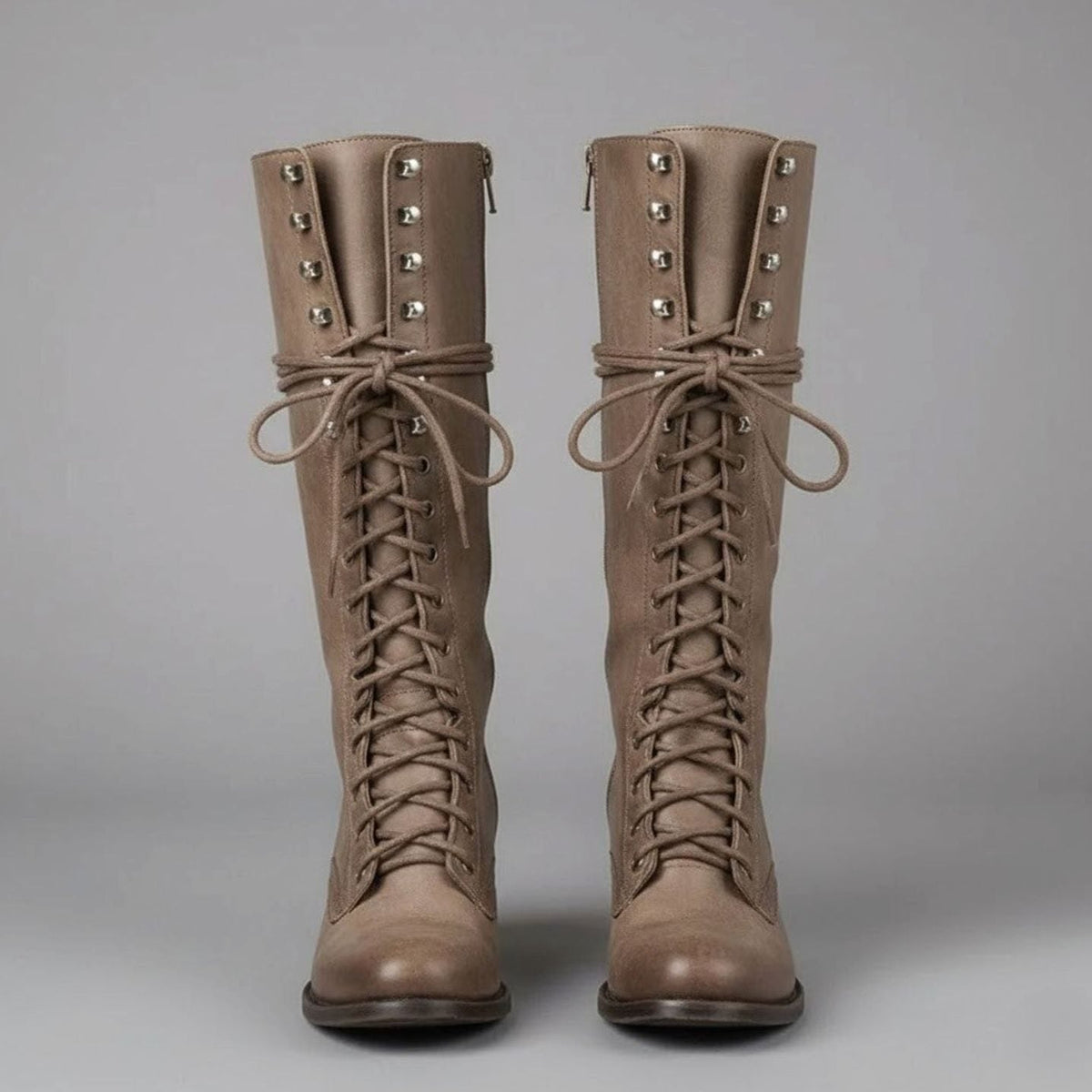 Voltrise - Studded Knee High Lace-Up Boots Evening Wear — view 8 of 10