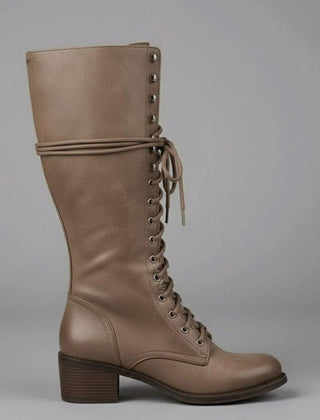 Voltrise - Studded Knee High Lace-Up Boots Evening Wear — view 9 of 10