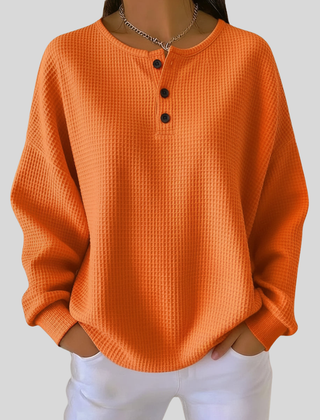 Windale - Waffle Knit Henley Sweatshirt Everyday Basic