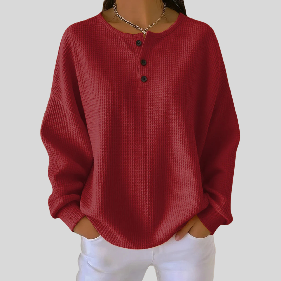 Windale - Waffle Knit Henley Sweatshirt Everyday Basic — view 3 of 4