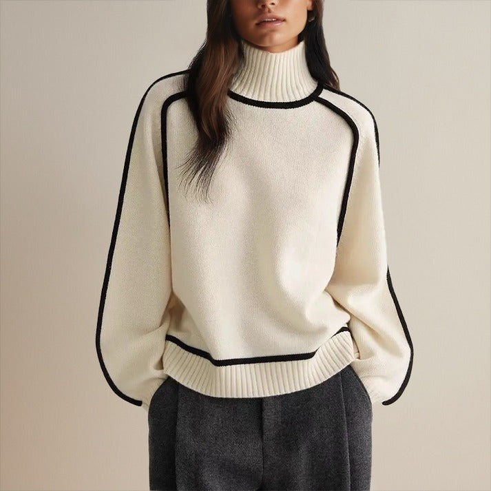 Wintasia - Roll Neck Contrast Trim Sweater — view 5 of 9