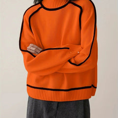 Wintasia - Roll Neck Contrast Trim Sweater — view 9 of 9
