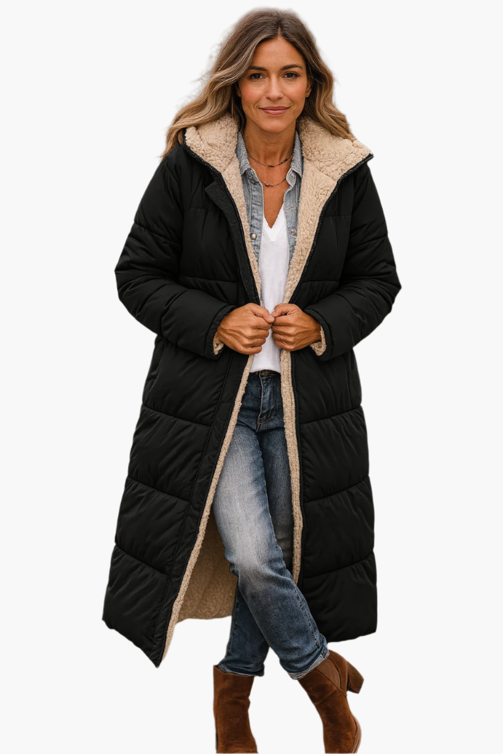 Wintera - Longline Hooded Puffer Jacket Cold Weather Wear
