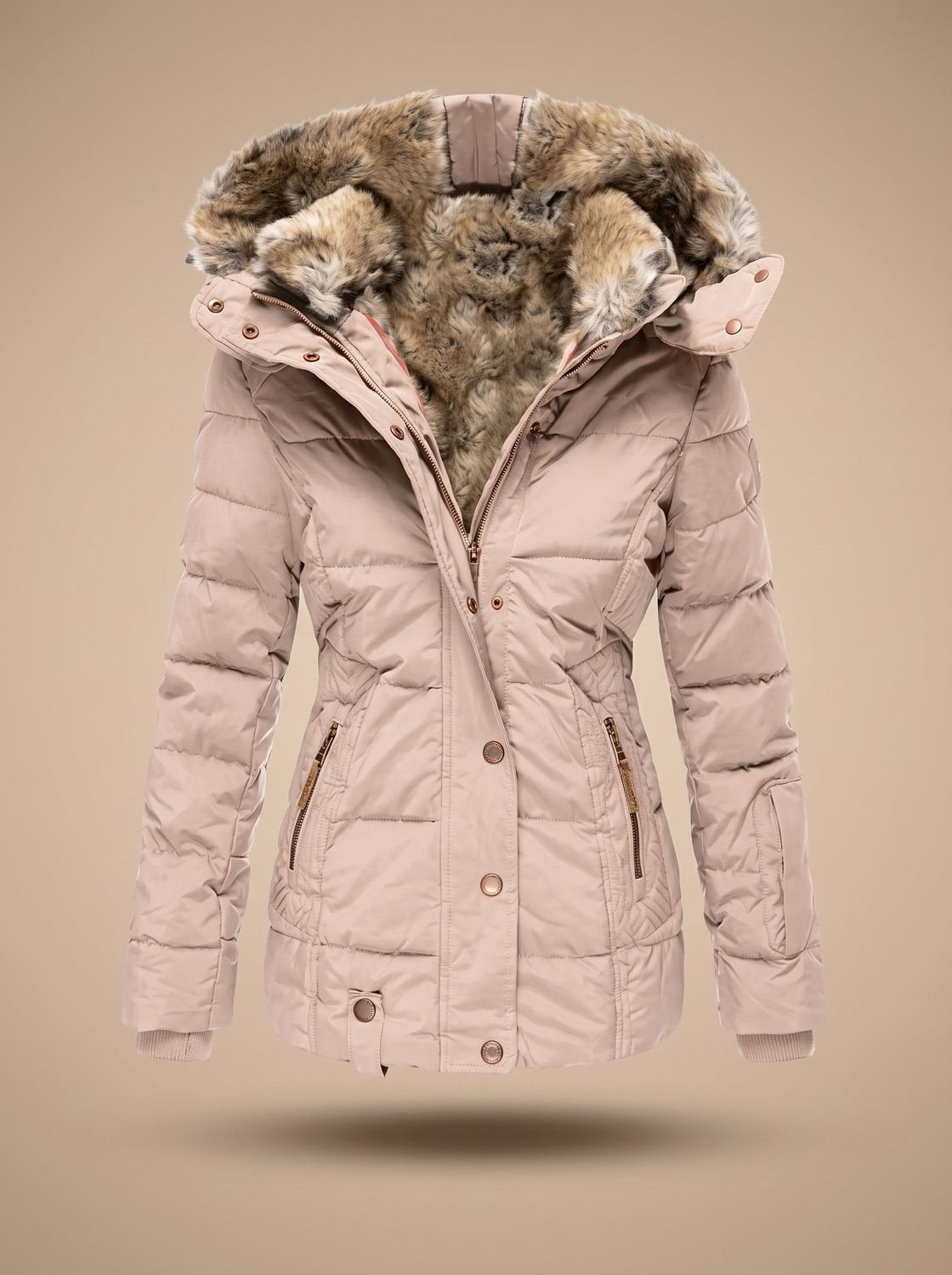 Winterhal - Longline Quilted Puffer Coat Faux Fur Hood — view 10 of 10