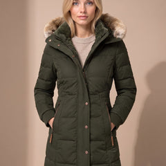 Winterhal - Longline Quilted Puffer Coat Faux Fur Hood — view 2 of 10