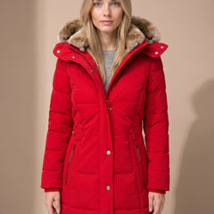 Winterhal - Longline Quilted Puffer Coat Faux Fur Hood — view 4 of 10