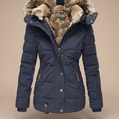 Winterhal - Longline Quilted Puffer Coat Faux Fur Hood — view 8 of 10