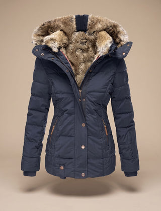 Winterhal - Longline Quilted Puffer Coat Faux Fur Hood — view 8 of 10