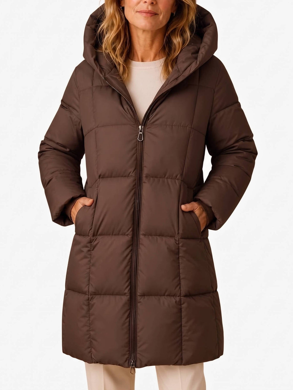 Wintervale - Hooded Puffer Jacket Mid Thigh Length