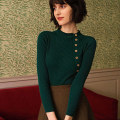 Marlowen - Ribbed Mock Neck Knit Tee Autumn Layering