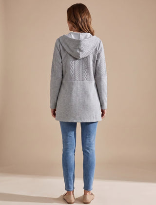 Wentley - Cable-Knit Hooded Zip Longline Coat — view 5 of 5