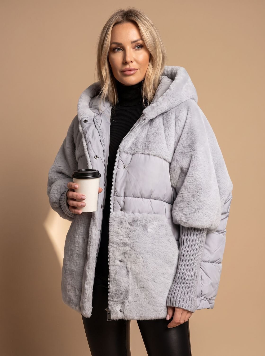 Frosthaven - Oversized Faux Fur Hooded Puffer Coat — view 3 of 5