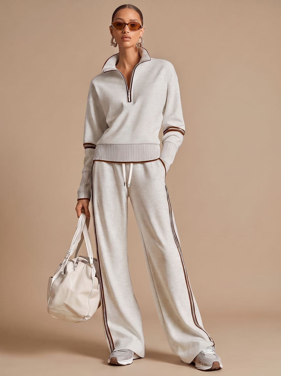 Marlowe - Half Zip Wide Leg Lounge Set — view 2 of 10