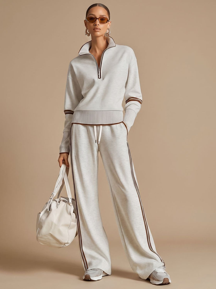 Marlowe - Half Zip Wide Leg Lounge Set