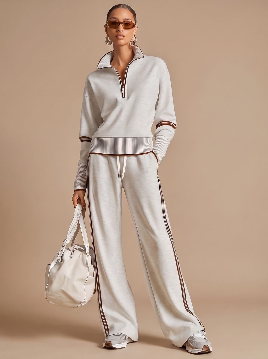 Marlowe - Half Zip Wide Leg Lounge Set — view 4 of 10