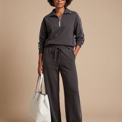 Marlowe - Half Zip Wide Leg Lounge Set — view 6 of 10