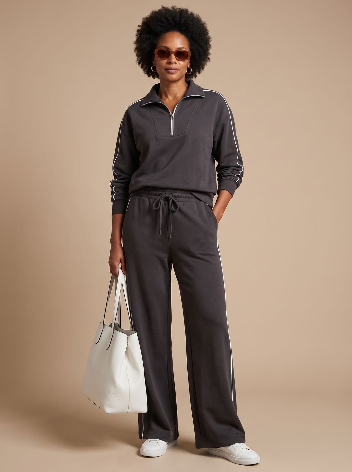 Marlowe - Half Zip Wide Leg Lounge Set — view 6 of 10