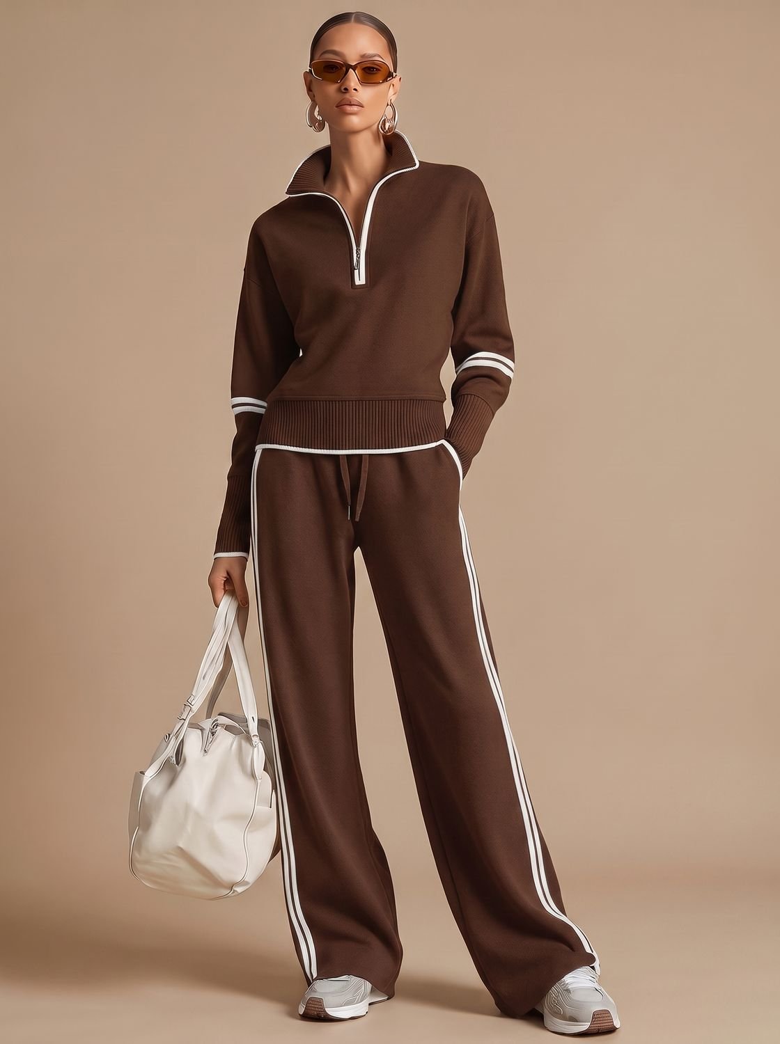 Marlowe - Half Zip Wide Leg Lounge Set — view 8 of 10